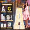 Pooqla 4 FT Marquee Light Up Letters, Marquee Letter Lights 4 Feet Tall, Giant Letter Sign Big Mosaic Letters for Balloons Birthday Party Anniversary Wedding Decorations, Warm White Letter V view 2