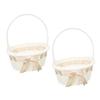 ULDIGI 2pcs Handwoven Flower Girl Basket Imitation Rattan Woven Baskets for Weddings Special Events Charming Decorative for Flower Girls Light view 1