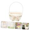 ULDIGI 2pcs Handwoven Flower Girl Basket Imitation Rattan Woven Baskets for Weddings Special Events Charming Decorative for Flower Girls Light view 4
