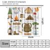 Adventure Curtains for Kitchen, Camping Equipment Sleeping Bag Boots Campfire Shovel Hatchet Print Window Drapes for Farmhouse Bedroom Cafe Decor, 72" W X 63" L, Blackout view 2