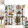Adventure Curtains for Kitchen, Camping Equipment Sleeping Bag Boots Campfire Shovel Hatchet Print Window Drapes for Farmhouse Bedroom Cafe Decor, 72" W X 63" L, Blackout view 3