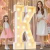 Pooqla 4 FT Marquee Light Up Letters, Marquee Letter Lights 4 Feet Tall, Giant Letter Sign Big Mosaic Letters for Balloons Birthday Party Anniversary Wedding Decorations, Warm White Letter K view 1