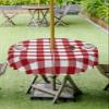 60 Inch Round Outdoor Tablecloth with Umbrella Hole and Zipper, Buffalo Check Plaid Waterproof Patio Cloth Tablecloths, Red and White Buffalo Plaid Farmhouse Outdoor Table Cloths for Picnic/Party view 1