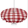 60 Inch Round Outdoor Tablecloth with Umbrella Hole and Zipper, Buffalo Check Plaid Waterproof Patio Cloth Tablecloths, Red and White Buffalo Plaid Farmhouse Outdoor Table Cloths for Picnic/Party view 2