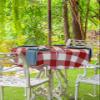 60 Inch Round Outdoor Tablecloth with Umbrella Hole and Zipper, Buffalo Check Plaid Waterproof Patio Cloth Tablecloths, Red and White Buffalo Plaid Farmhouse Outdoor Table Cloths for Picnic/Party view 4