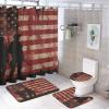 Brebasf Modern American Flag Shower Curtain Abstract Painting Art US Army Soldier Warrior Silhouette Suitable for Bathroom Decoration view 1