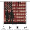 Brebasf Modern American Flag Shower Curtain Abstract Painting Art US Army Soldier Warrior Silhouette Suitable for Bathroom Decoration view 2