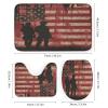 Brebasf Modern American Flag Shower Curtain Abstract Painting Art US Army Soldier Warrior Silhouette Suitable for Bathroom Decoration view 3