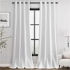 White Linen 100% Blackout Curtains 108 inches Long for Living Room Grommet Pure White Black Out Bedroom Curtain Drapes Sound Dampening Modern Elegant Cotton Textured Room Darkening 108 Length 9 Ft view 1