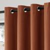 Grommet Terracotta 100% Blackout Linen Curtains 84 inches Long for Bedroom Full Light Blocking Thermal Insulated Black Out Curtain Panels 84 Inch Length Energy Saving Room Darkening White Backing view 3