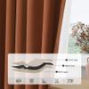 Grommet Terracotta 100% Blackout Linen Curtains 84 inches Long for Bedroom Full Light Blocking Thermal Insulated Black Out Curtain Panels 84 Inch Length Energy Saving Room Darkening White Backing view 4