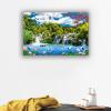 LKXGRRSFG Panoramic Landscape Painting Feng Shui Nature Swan Crane Waterfall Canvas Print Wall Art Modern Artwork Large Living Room Home Decor 40x60cm Frameless, Unframed view 2
