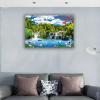 LKXGRRSFG Panoramic Landscape Painting Feng Shui Nature Swan Crane Waterfall Canvas Print Wall Art Modern Artwork Large Living Room Home Decor 40x60cm Frameless, Unframed view 3