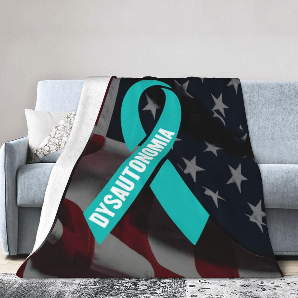 Dysautonomia Awareness Ultra-Soft Micro Flannel Blanket 40x30 inch Throw Blankets for Bedroom Sofa