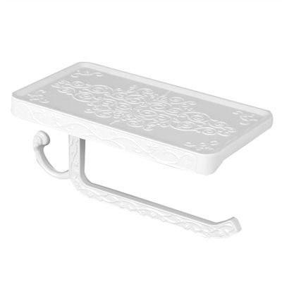 Hhaoran-9863 Paper Towel Holder 1pc Vintage Toilet Paper Holder Bathroom Metal Roll Tissue Rack Wall-Mounted Retro Phone Towel Shelf Space-Saver Accessories for Bathroom Kitchen Countertop(A)