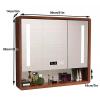 CMYAOYC Bathroom Wall Cabinet Medicine Cabinet, Wall Mounted Bathroom Mirror with Storage, Illuminated Led Bathroom Mirror Cabinet with 2 Doors, Laundry Living Room(80 * 80 * 14cm/31 * 31 * 5in) view 2
