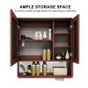 CMYAOYC Bathroom Wall Cabinet Medicine Cabinet, Wall Mounted Bathroom Mirror with Storage, Illuminated Led Bathroom Mirror Cabinet with 2 Doors, Laundry Living Room(80 * 80 * 14cm/31 * 31 * 5in) view 4