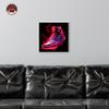 Notoriart Flaming Hot Sneaker Framed Sneaker 1 Piece Canvas Wall Art, 17" x 17", White Frame view 2