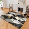 2 X 3 Ft Washable Area Rug Geometric Marble Texture, Area Rug with Non-Slip Backing & Durable Edge Binding, Grey Low Pile Carpet for Living Room Bedroom Office Dinning Room view 1