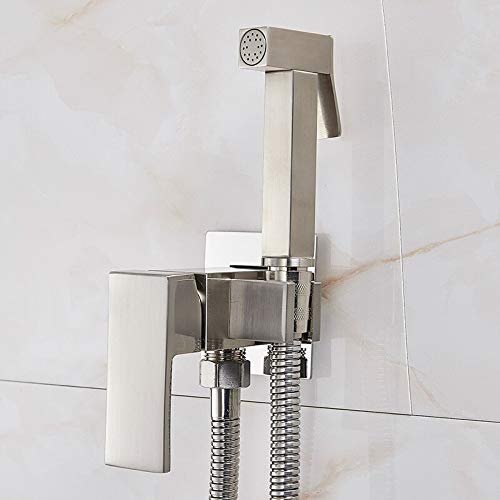 DAHSLNWKN Vintage Faucet and Accessories -Faucet Brass Shower Tap Washer Mixer Cold Hot Water Mixer Crane Square Shower Sprayer Head Tap Toilet Faucets -(Chrome Polish)