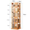 Multi-Layer Rotating Bookshelf, Wooden 360 Invisible Universal Wheel Rotating Bookcase, Movable Open Independent Storage Storage Rack, Suitable for Bedroom, Living Room(Wood,5 Layers) view 3