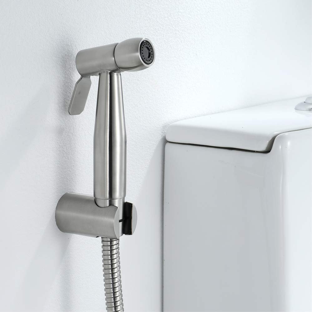 MUOBSBJRX Faucets ToiletFaucet Set 304 Stainless Steel BrushedSprayer with 1.5m Shower Hose,Type B(Type B)
