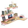 Corner Wall Folding Desk, Folding Desk, Floating Desk, Wall Mounted Folding Computer Table, Wood Foldable Dining Table, Space-Saving (Maple 120 x 60 x 40 cm/47 x 24 x 16 inches) view 2