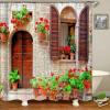 HNLYM Garden Flowers Scenery Shower Curtains Extra Long Bath Curtain Waterproof Bathroom Home Decor Washable Fabric Bathroom 71x71in-180x180cm/WxH Bathroom Shower Curtain view 1