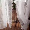 A.Monamour 1 Panel Transparent Sheer White Voile Lace Floral Embroidery Net Curtain with Grommet Top Cabinet Curtain Window Treatment Valance Panel Drapes Half Tier Curtain for Kitchen Caf Bedroom view 1