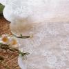 A.Monamour 1 Panel Transparent Sheer White Voile Lace Floral Embroidery Net Curtain with Grommet Top Cabinet Curtain Window Treatment Valance Panel Drapes Half Tier Curtain for Kitchen Caf Bedroom view 2