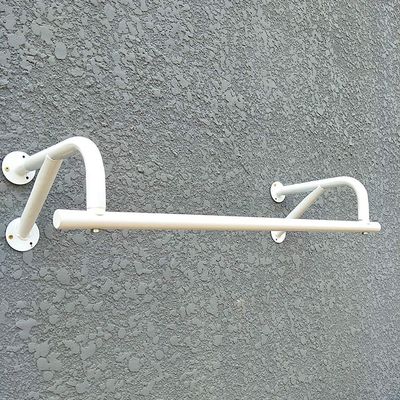 YUSIWOAL Wall White Clothes Rack,Iron Pipe Wall-Mounted Clothes Rail,Triangle Bracket Clothing Storage Rack for Living Room Hallways(60x27cm)