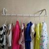 YUSIWOAL Wall White Clothes Rack,Iron Pipe Wall-Mounted Clothes Rail,Triangle Bracket Clothing Storage Rack for Living Room Hallways(60x27cm) view 4