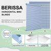 BERISSA No Drill No Tool Cordless Mini Window Blinds 1 inch Venetian Blind Aluminum Horizontal Blinds Camper Blinds for Interior Inside(30.5" W x 72" H) Blue view 2