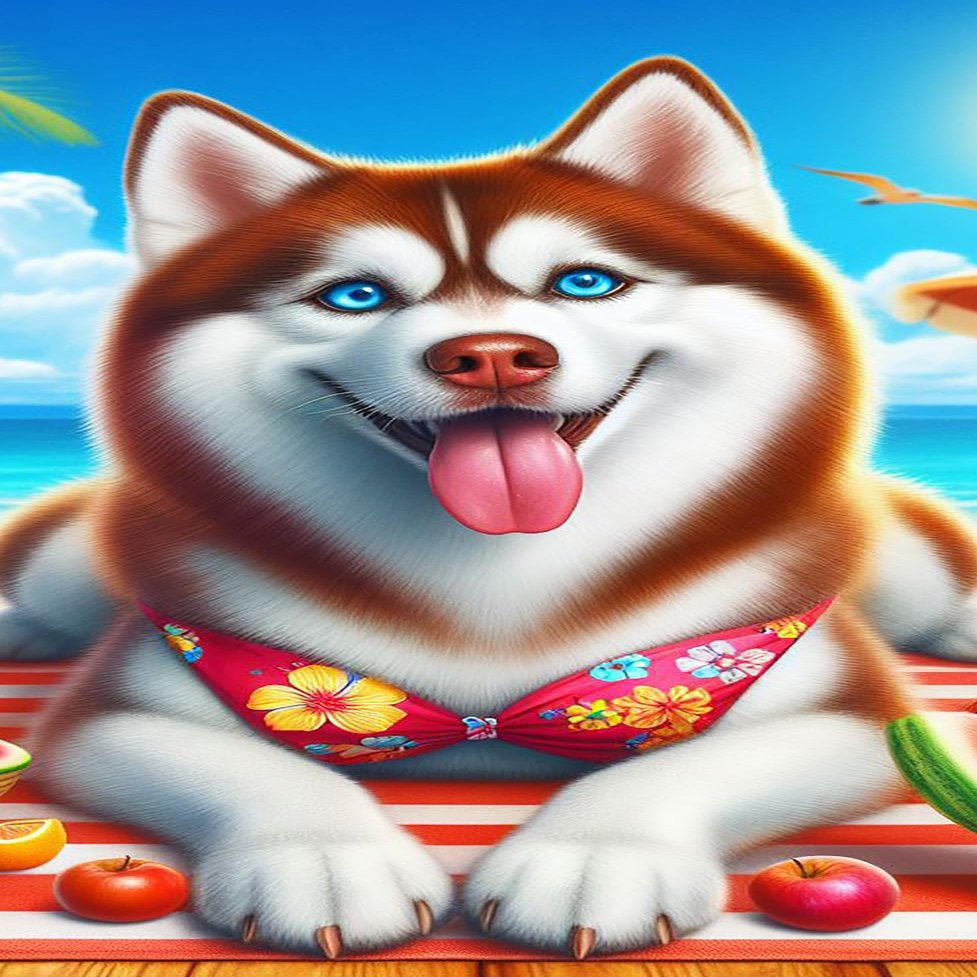 Best of Breed Siberian Husky Red DCR 100% Poly Velour Micro Fiber Beach Towel Quick Dry 30" x 60"