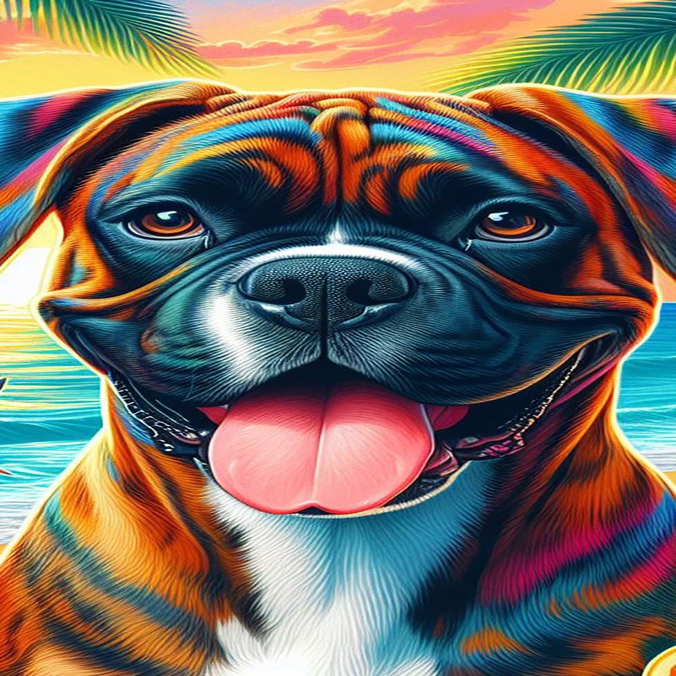 Best of Breed Boxer Brindle DCR 100% Poly Velour Micro Fiber Beach Towel Quick Dry 30" x 60"