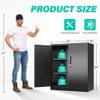 SISESOL 36 inch Metal Storage Cabinet with Doors and Shelves,Small Black Locking Garage Cabinet,Lockable Short Steel Cabinets for Home,Office,Shop,Garage view 3