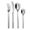 IFAJOOR Flatware Silverware Set, 4/16/24/32/40/48 Pieces Thick Stainless Steel Hammer Point Round Handle Cutlery Set Steak Knife, Fork And Spoon, Tableware Cutlery Set(Silver,1Set-4Pcs) view 1