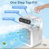 Portable air conditioner, mini USB fan, air cooler, air humidifier, 2-speed fan, two atomization modes for home, office, and outdoor use. view 3