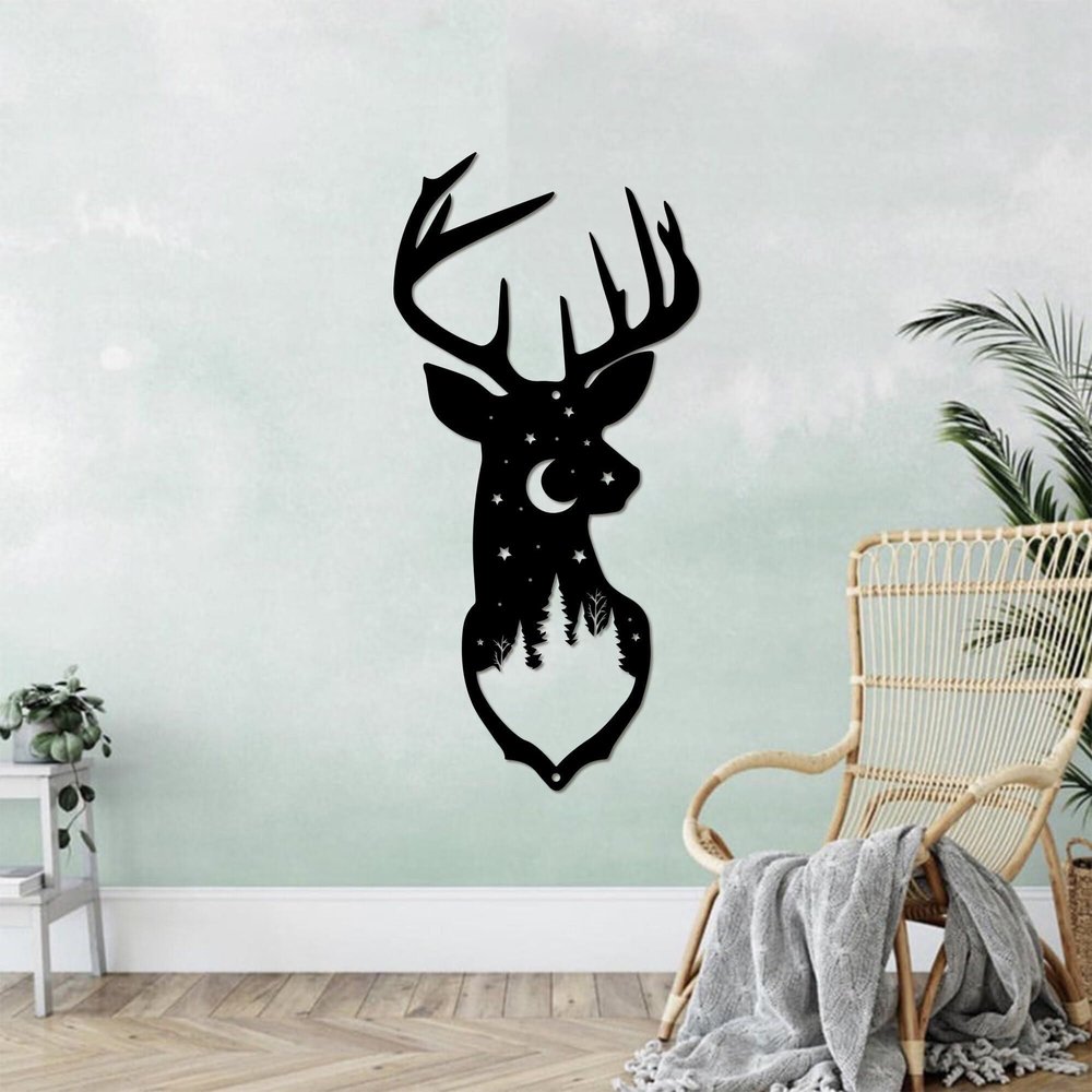 NATOLIMETALSIGN Deer Metal Sign, Buck deer wall hanging, Deer Hunting Wall Art, Deer Home Decor, Deer Head, Hunting Sign, Deer, Hunting, Metal Sign