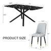 Ebullient Glass Dining Table Set for 8, 71 Modern Dining Room Table and Upholstered Grey Dining Chairs, Faux Marble Dining Table Top with Black Metal Legs, Rectangular Dinner Table Set for Kitchen. view 3