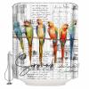 Parrots Shower Curtain Set with Hook 48" x 72",Washable Cloth Polyester Fabric Shower+Curtain,Waterproof Bath Curtains for Bathroom,Showers,Bathtubs Bird Tropical Colorful Animal Retro Newspaper view 1
