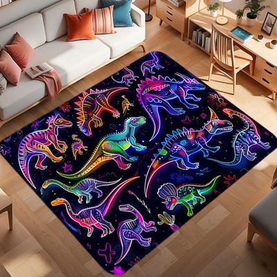 Dinosaur Rug - Game Room Area Rug for Boys Bedroom - 60x40 Inches