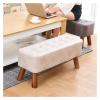 GTEFSWS Footstools Portable Bench Modern Casual Office Footrest Solid Wood Frame Foot Tool Comfortable and Breathable for Living Room Creative Stool Couch(Light Gray) view 2