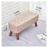 GTEFSWS Footstools Portable Bench Modern Casual Office Footrest Solid Wood Frame Foot Tool Comfortable and Breathable for Living Room Creative Stool Couch(Light Gray) view 3