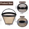 Bouaida Reusable Coffee Filters Suitable for Ninja Coffee Maker, 3Pcs Cone Coffee Filters 4, Which Can Be Used to Replace the Cuisinart Coffee Maker Filter 4 view 3