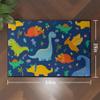 Isyorefam Cute Cartoon Dinosaur Rug for Bedroom 59"x39" Bedroom Playroom Decor for Kids Lovely Dinosaur Animal Pattern Carpet Blue Rug Non-Slip Washable view 2