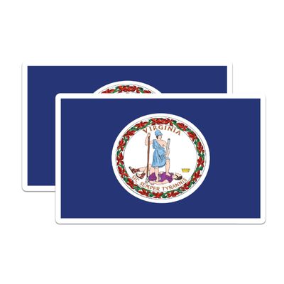 (2 Pack) Virginia State Flag Magnets - VA State Flag Magnet - Choose from 50 States - 5" On Longest Side - Premium Magnet - for Cars, Refrigerators, Toolboxes - Made in USA - MAG1332