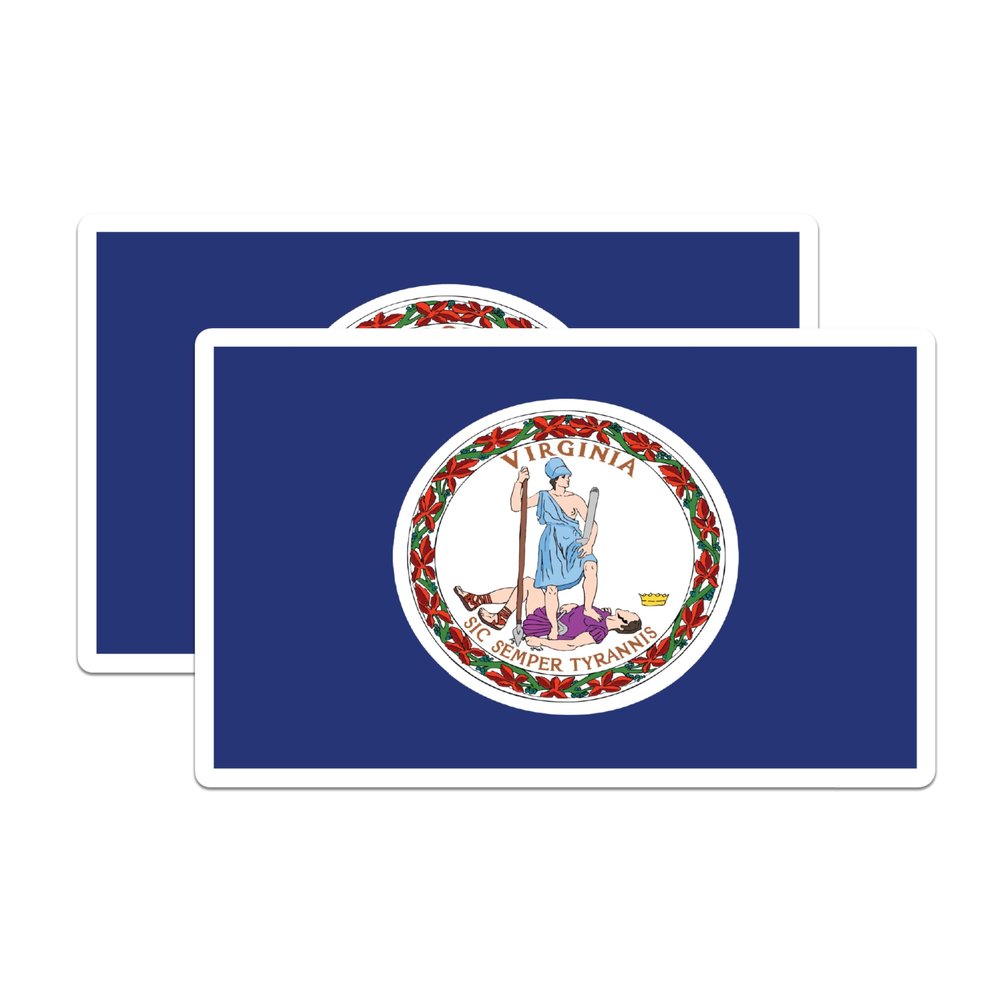 (2 Pack) Virginia State Flag Magnets - VA State Flag Magnet - Choose from 50 States - 5" On Longest Side - Premium Magnet - for Cars, Refrigerators, Toolboxes - Made in USA - MAG1332