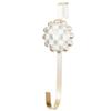 MACKENZIE-CHILDS Wreath Hanger, Door Hanger for Christmas Wreaths or Seasonal Decor, Gray-and-White Sterling Check view 1