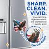 (2 Pack) Patriotic Bald Eagle Waving USA American Flag Magnets - US Pride - 5" On Longest Side - Premium Magnet - for Cars, Refrigerators, Toolboxes - Made in USA - MAG1368 view 2